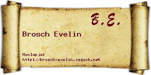 Brosch Evelin névjegykártya